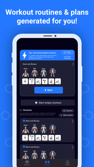 Workout Planner Gym Log・Fit AI - Image screenshot of android app