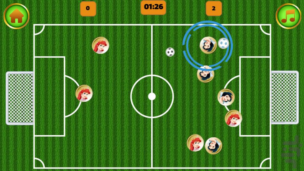 Princess finger football - Gameplay image of android game