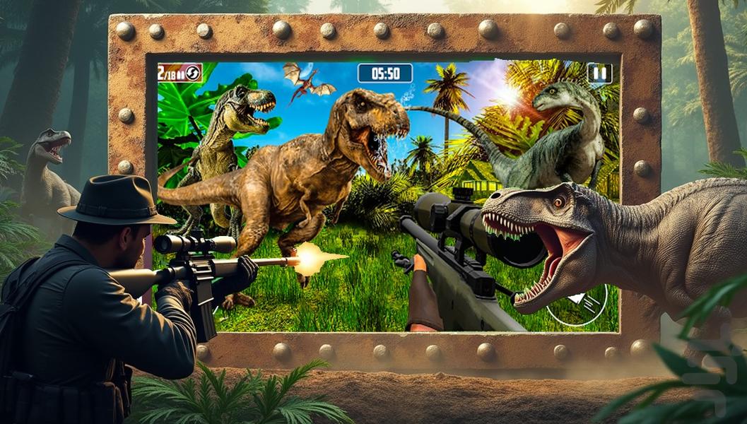 بازی شکار دایناسور| تفنگ بازی - Gameplay image of android game