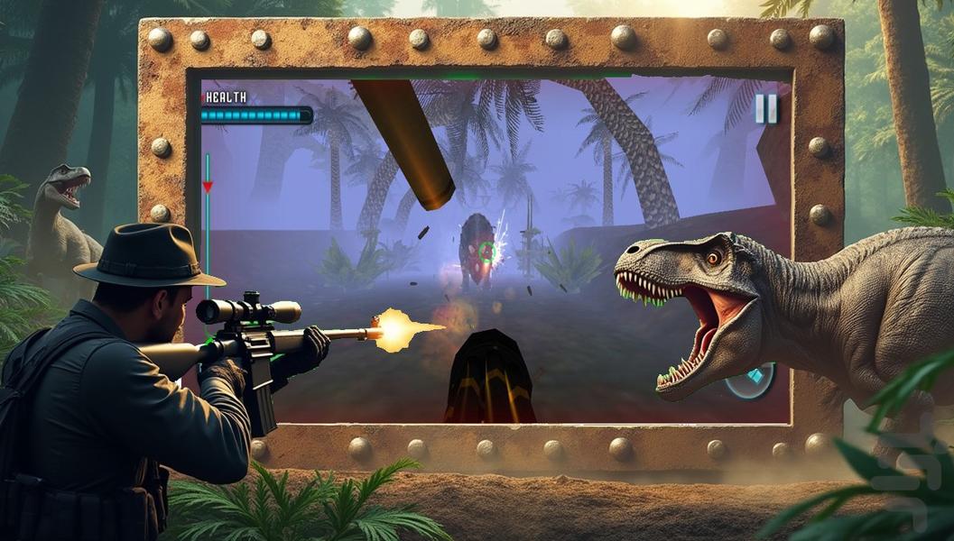 بازی شکار دایناسور| تفنگ بازی - Gameplay image of android game