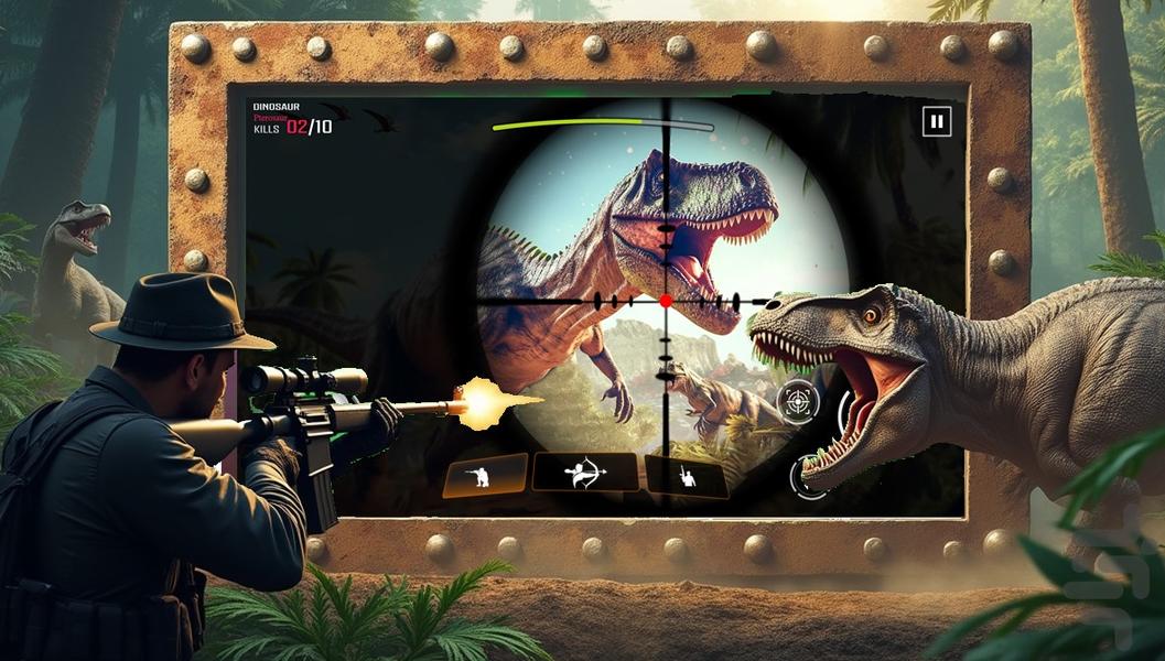 بازی شکار دایناسور| تفنگ بازی - Gameplay image of android game