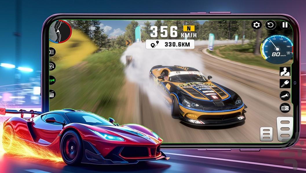 بازی رانندگی ماشین مسابقه - Gameplay image of android game