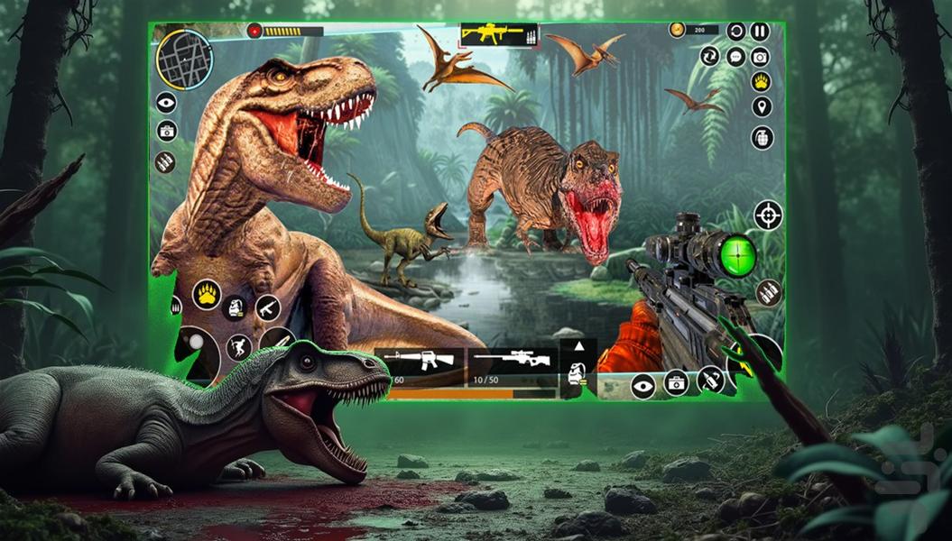 بازی شکار دایناسور - Gameplay image of android game