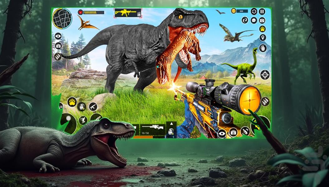 بازی شکار دایناسور - Gameplay image of android game