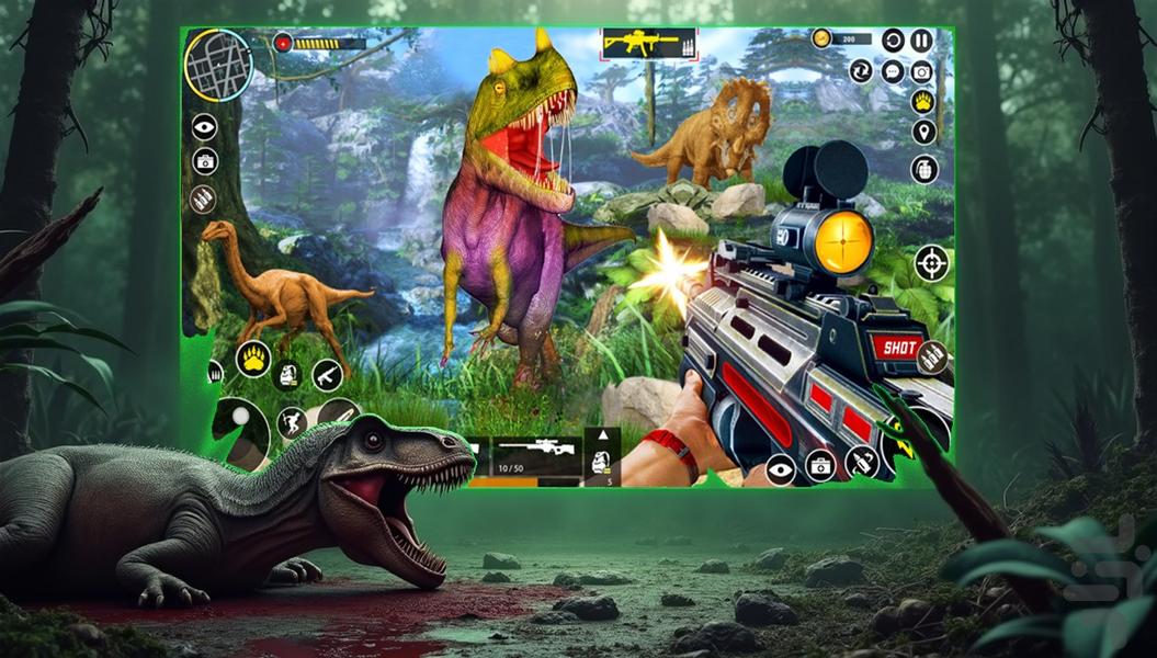 بازی شکار دایناسور - Gameplay image of android game