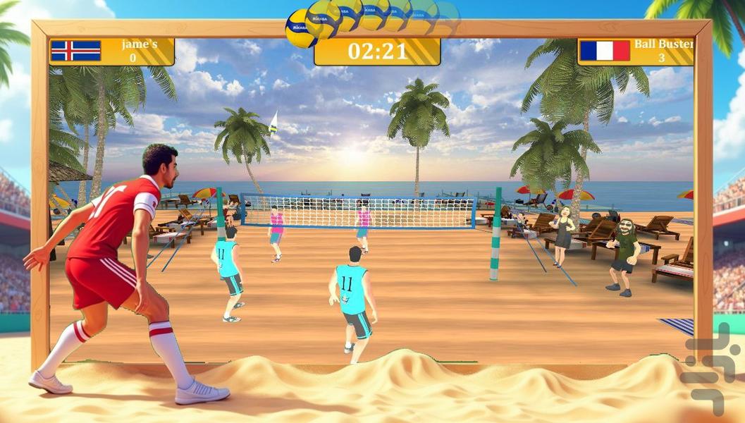 بازی والیبال ساحلی - Gameplay image of android game