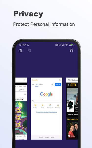 Fiery Browser - Fast & Private - عکس برنامه موبایلی اندروید