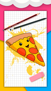 How to draw cute food by steps - عکس برنامه موبایلی اندروید