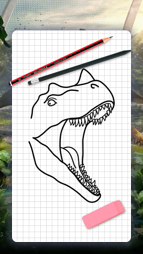 How to draw dinosaurs by steps - Image screenshot of android app