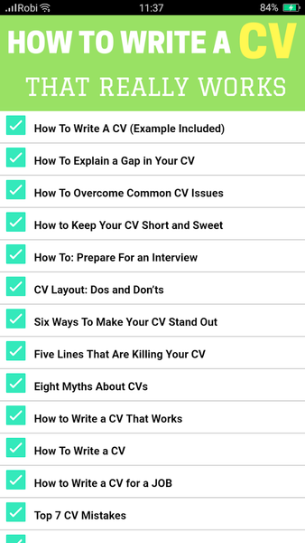 How To Write CV - Image screenshot of android app