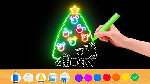 Draw Glow Christmas - Gameplay image of android game