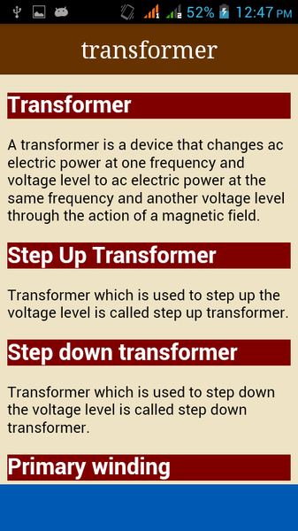 Electric Machines App - عکس برنامه موبایلی اندروید