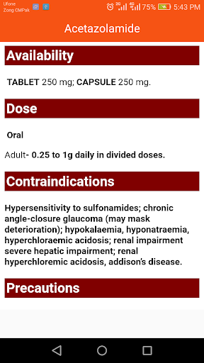 Drugs Classifications & Dosage - Image screenshot of android app