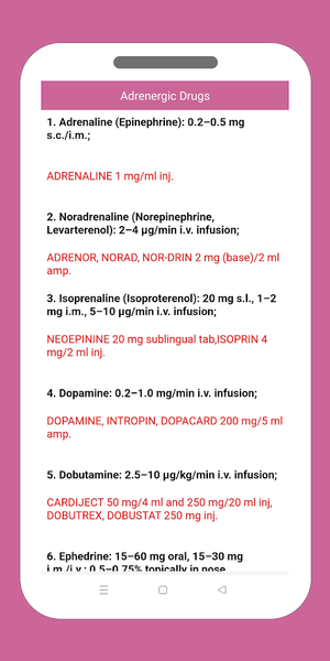 Drugs Doses & Preparation - Image screenshot of android app
