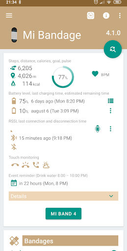 Mi Bandage for Mi Band and Amazfit - Image screenshot of android app