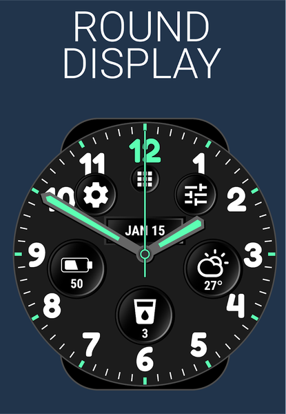 Analog Watch Face by HuskyDEV - Image screenshot of android app