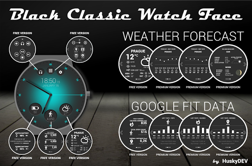 Black Classic Watch Face - عکس برنامه موبایلی اندروید