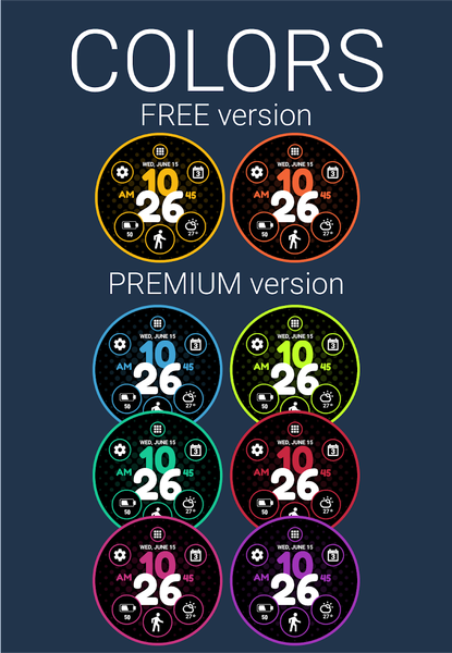 Color Watch Face (by HuskyDEV) - عکس برنامه موبایلی اندروید