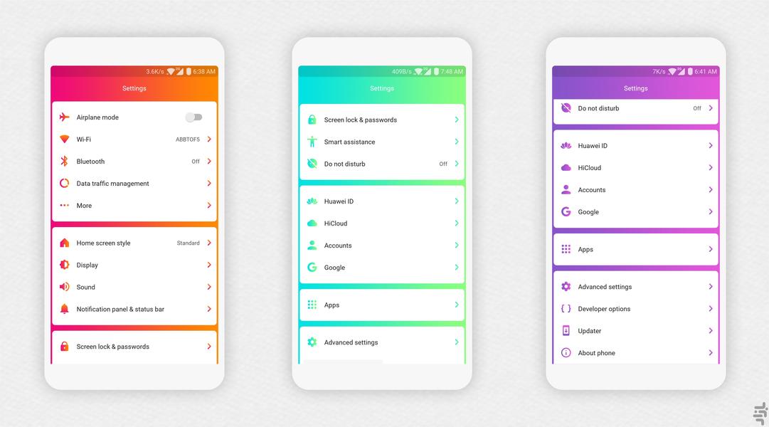 Gradient UI Theme (EMUI 4.X) - Image screenshot of android app