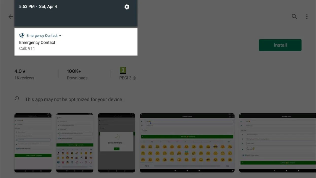 Lock Screen Emergency Contact - Image screenshot of android app
