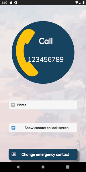 Lock Screen Emergency Contact - Image screenshot of android app