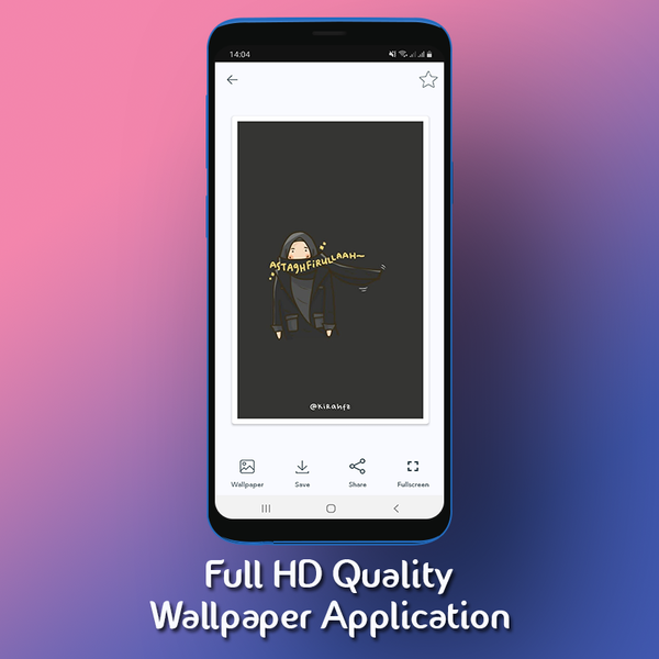 Cartoon Muslimah Wallpaper HD - Image screenshot of android app