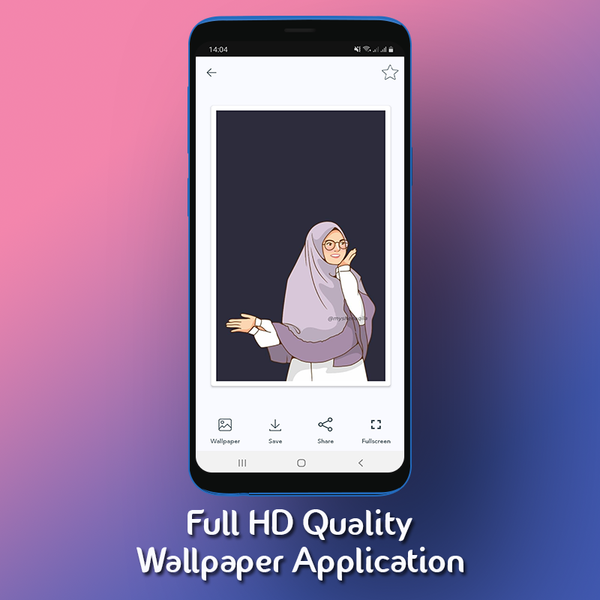 Cartoon Muslimah Wallpaper HD - Image screenshot of android app
