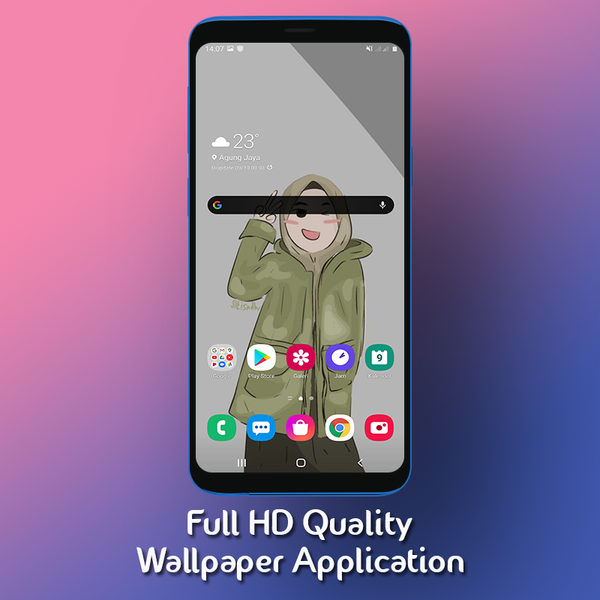 Cartoon Muslimah Wallpaper HD - Image screenshot of android app