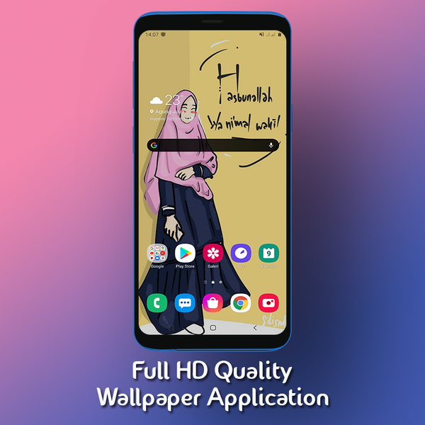 Cartoon Muslimah Wallpaper HD - Image screenshot of android app