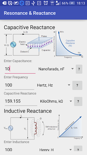 Resonance & Reactance Calc - عکس برنامه موبایلی اندروید