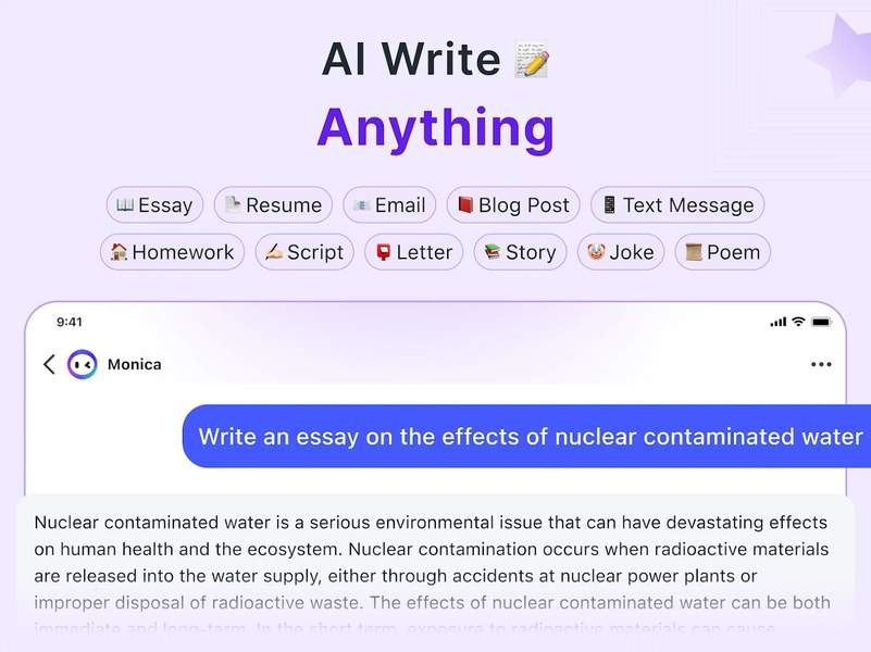 Monica AI: Deep Chat & Search - عکس برنامه موبایلی اندروید