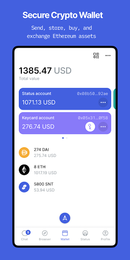 Status: Ethereum Crypto Wallet - Image screenshot of android app