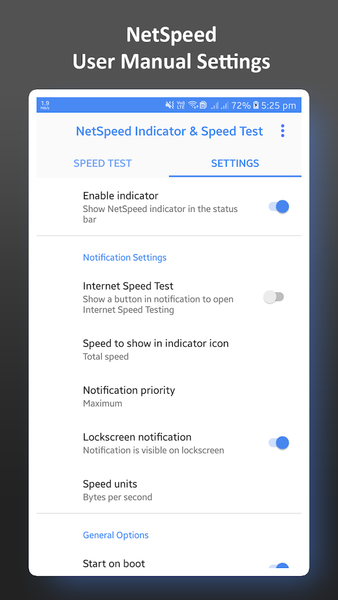 Net Speed Indicator Speed Test - عکس برنامه موبایلی اندروید