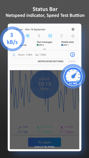 Net Speed Indicator Speed Test - عکس برنامه موبایلی اندروید