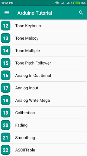 Arduino Tutorial - Image screenshot of android app