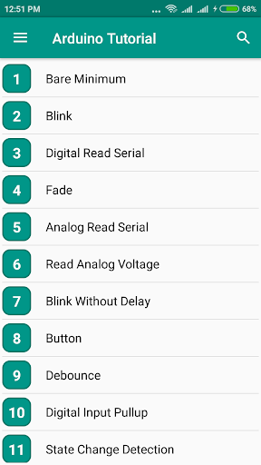 Arduino Tutorial - Image screenshot of android app