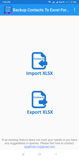 Backup Contacts To Excel For W - Image screenshot of android app