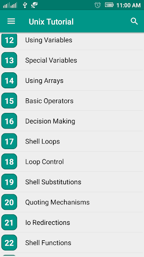 Unix Tutorial - Image screenshot of android app