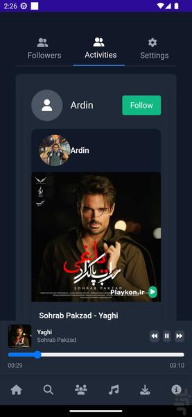 پلی کن، پخش آنلاین موزیک - عکس برنامه موبایلی اندروید