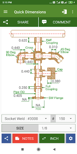 Piping Dimensions - عکس برنامه موبایلی اندروید
