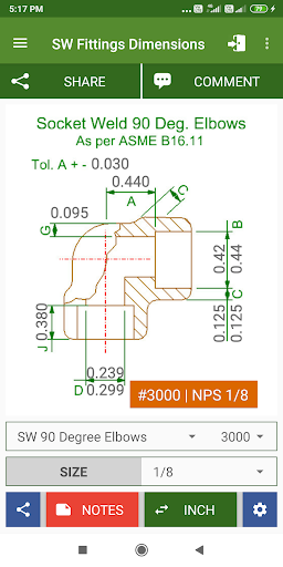 Piping Dimensions - عکس برنامه موبایلی اندروید