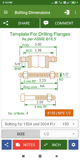 Piping Dimensions - عکس برنامه موبایلی اندروید