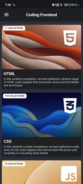 Coding Frontend: HTML, CSS, JS - عکس برنامه موبایلی اندروید