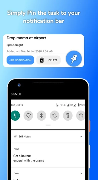 SelfNotes: Notes in Status bar - عکس برنامه موبایلی اندروید