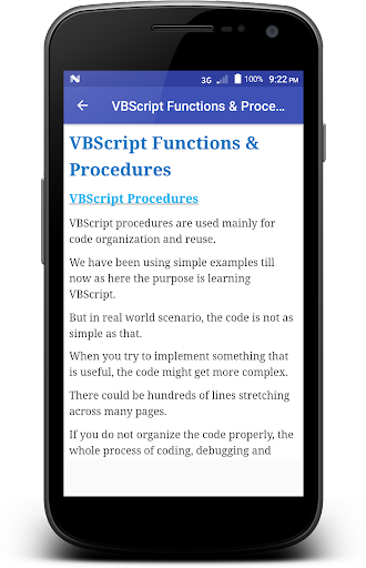 Learn VB Script - عکس برنامه موبایلی اندروید