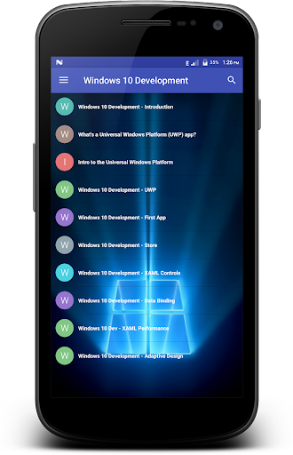 Learn - Windows 10 Development - Image screenshot of android app