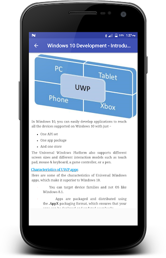 Learn - Windows ۱۰ Development - عکس برنامه موبایلی اندروید