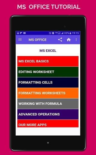MS OFFICE (WORD EXCEL POWERPOINT) TUTORIAL OFFLINE - عکس برنامه موبایلی اندروید