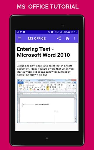 MS OFFICE (WORD EXCEL POWERPOINT) TUTORIAL OFFLINE - عکس برنامه موبایلی اندروید