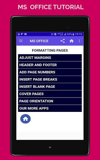 MS OFFICE (WORD EXCEL POWERPOINT) TUTORIAL OFFLINE - عکس برنامه موبایلی اندروید